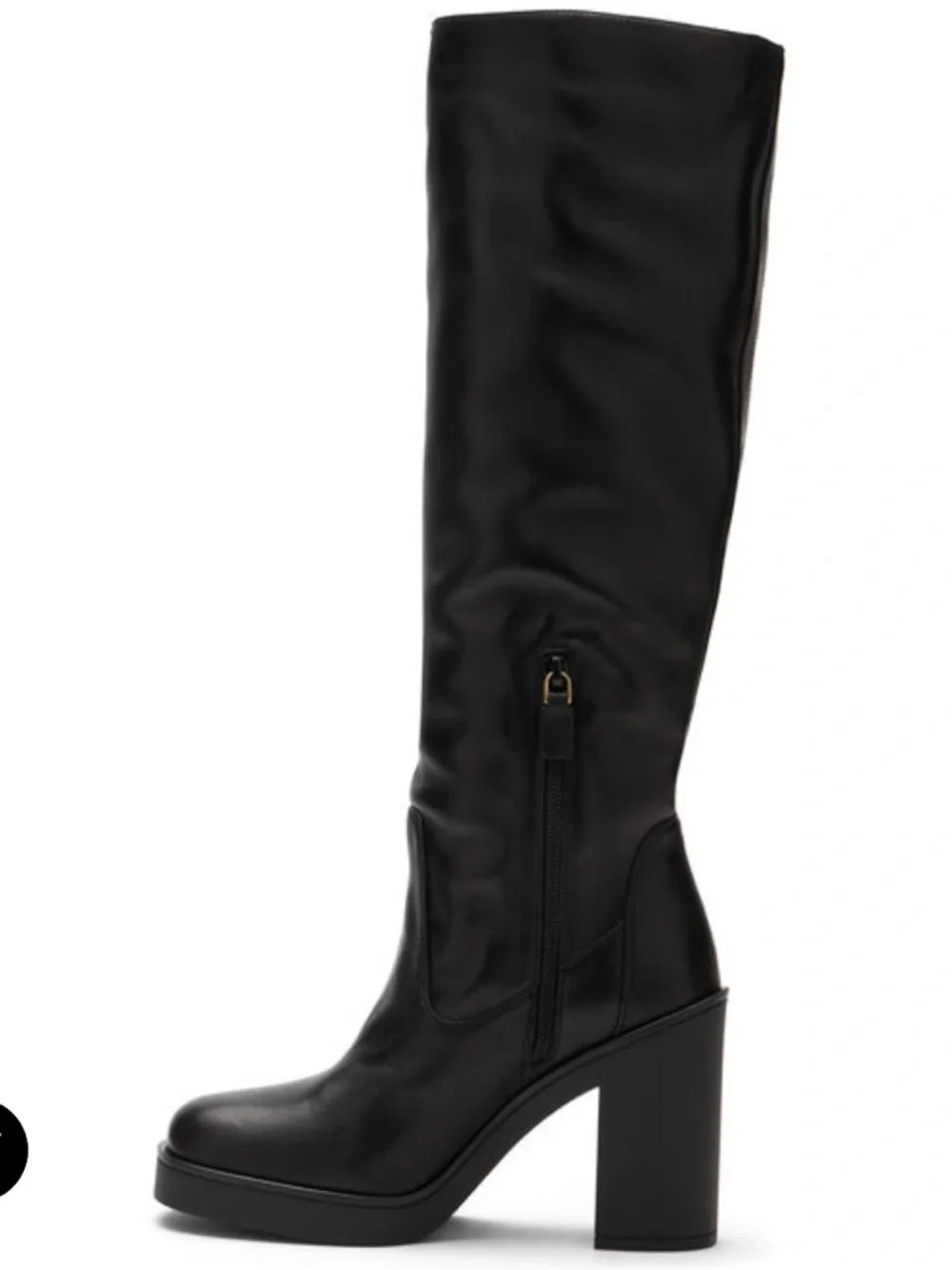 Stewart Weitzman Bethany 80 Classic Tall Black Leather Platform Boots Size 9